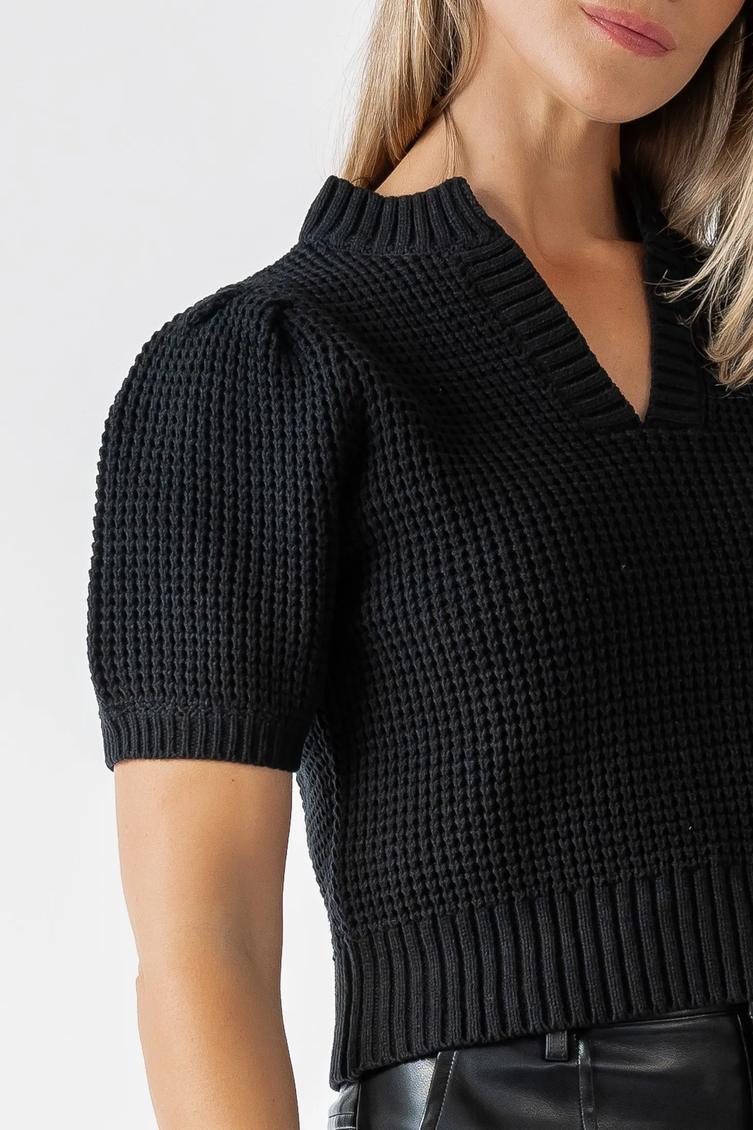 Murphy Black Crop Sweater - Final Sale