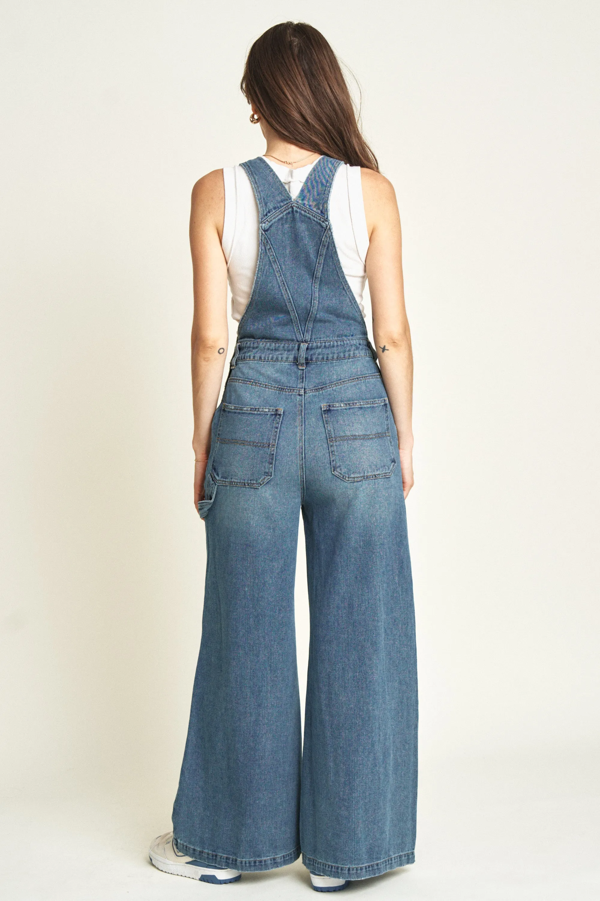 Norman Wide leg Overall Vintage Denim Indigo