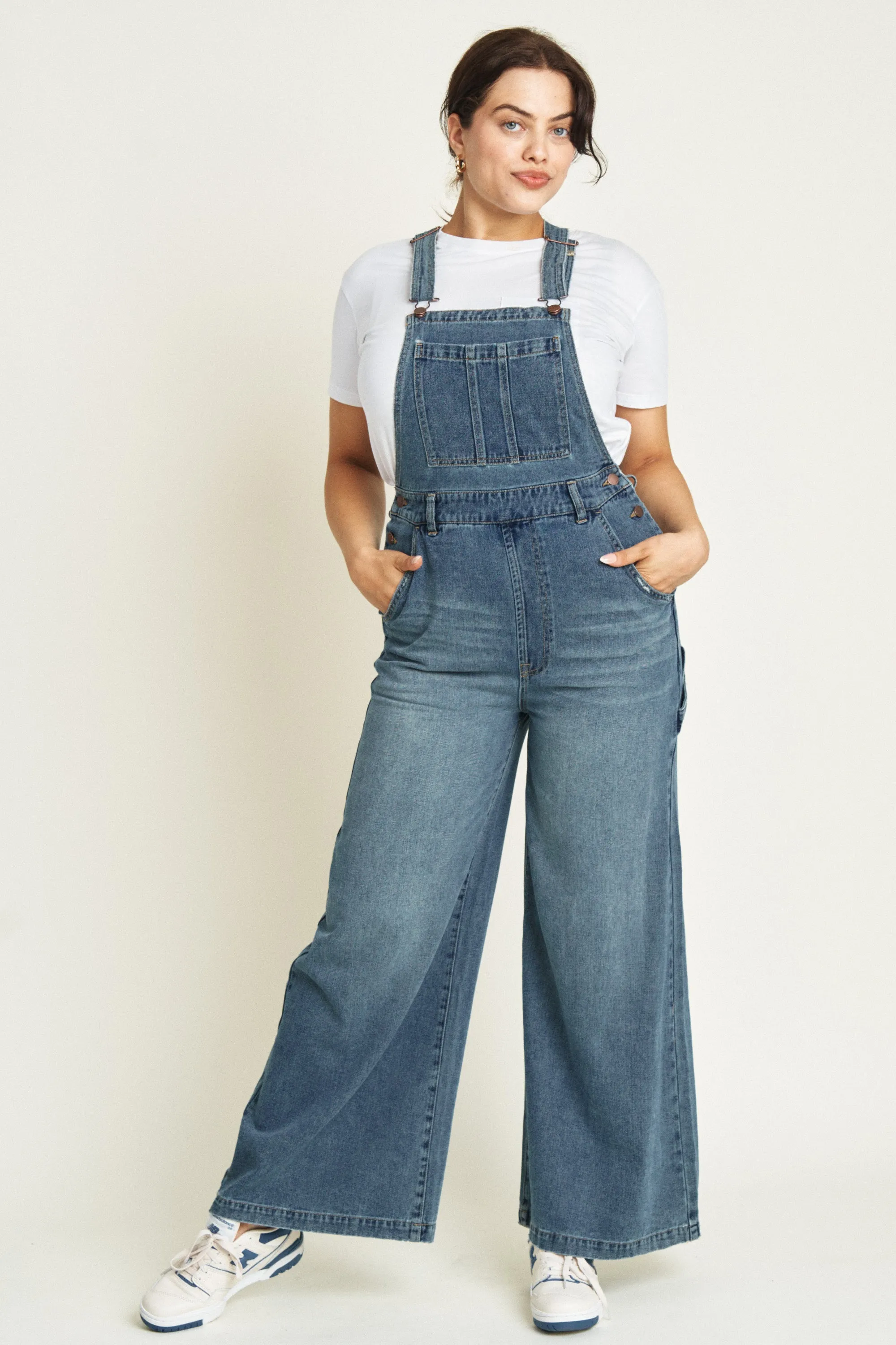 Norman Wide leg Overall Vintage Denim Indigo