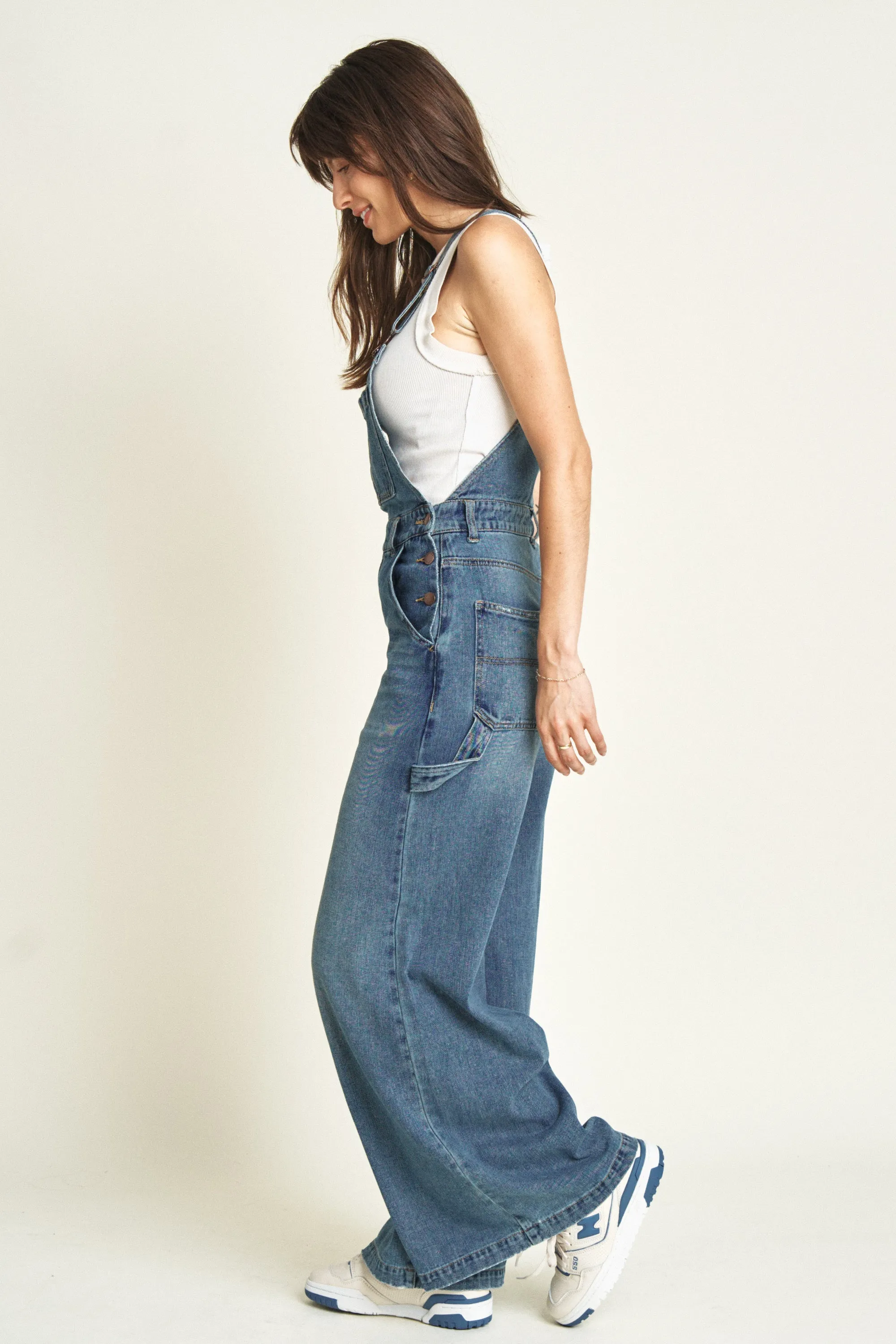 Norman Wide leg Overall Vintage Denim Indigo