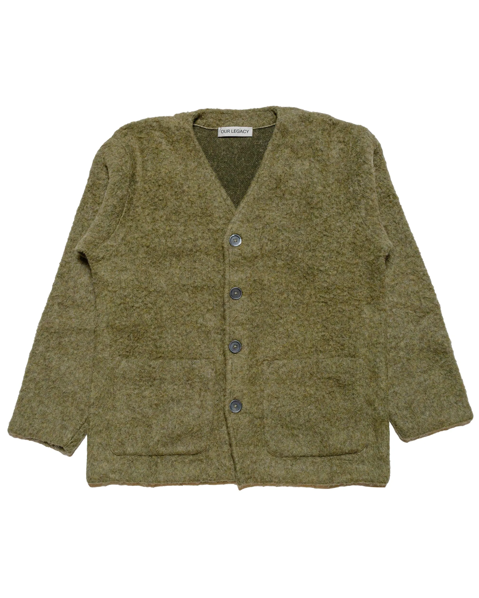 Our Legacy Cardigan Fresh Moss Tumble Wool