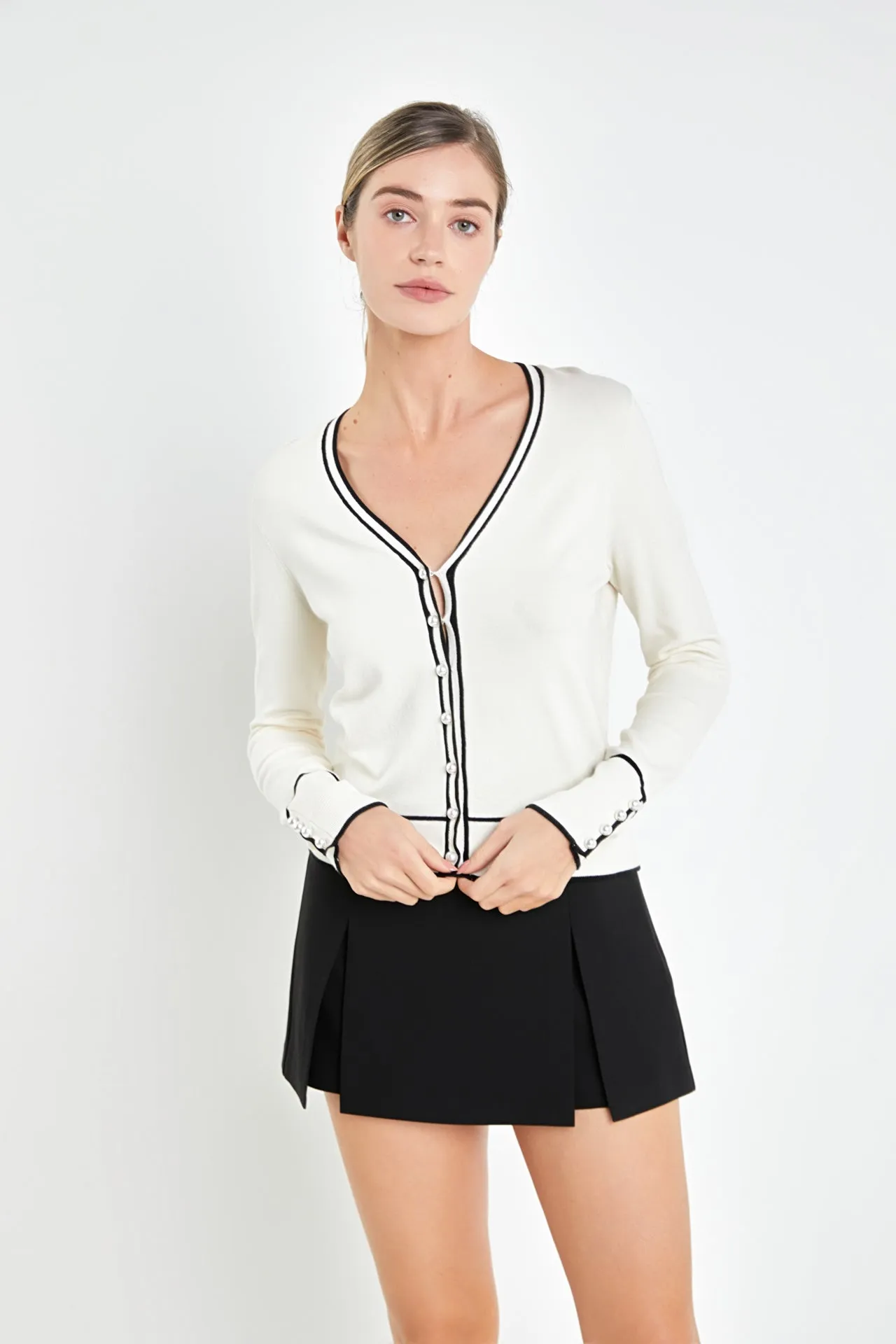 Pearl Button Knit Cardigan