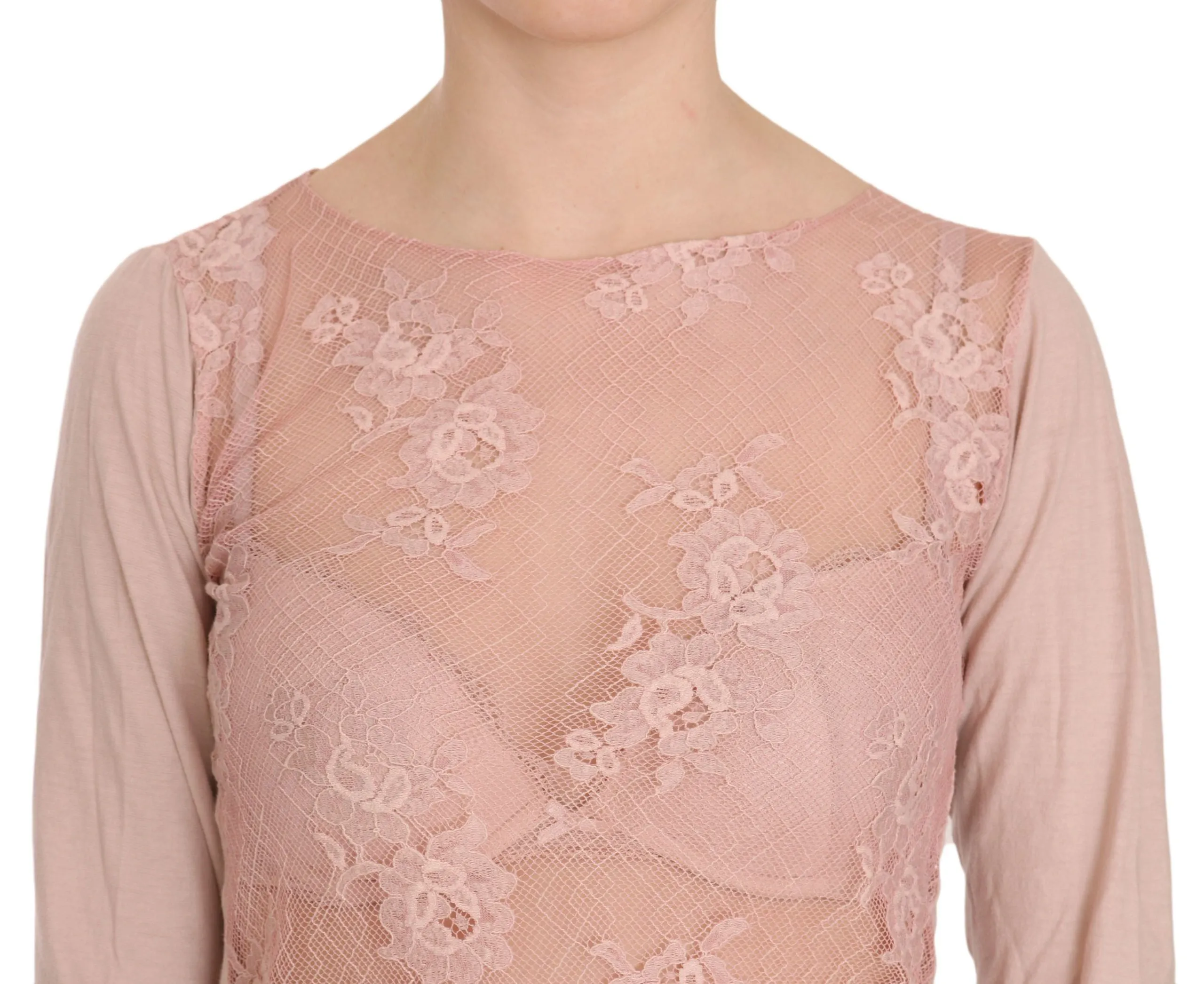 PINK MEMORIES Chic Pink See-Through Cotton Blouse