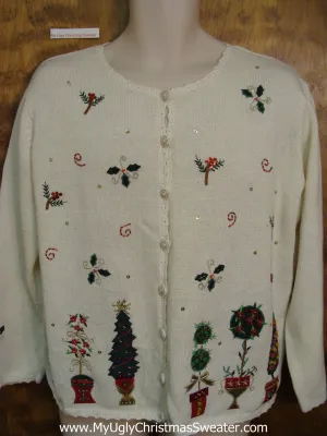 Plant Themed Ugliest Bad Christmas Sweaters Pullover