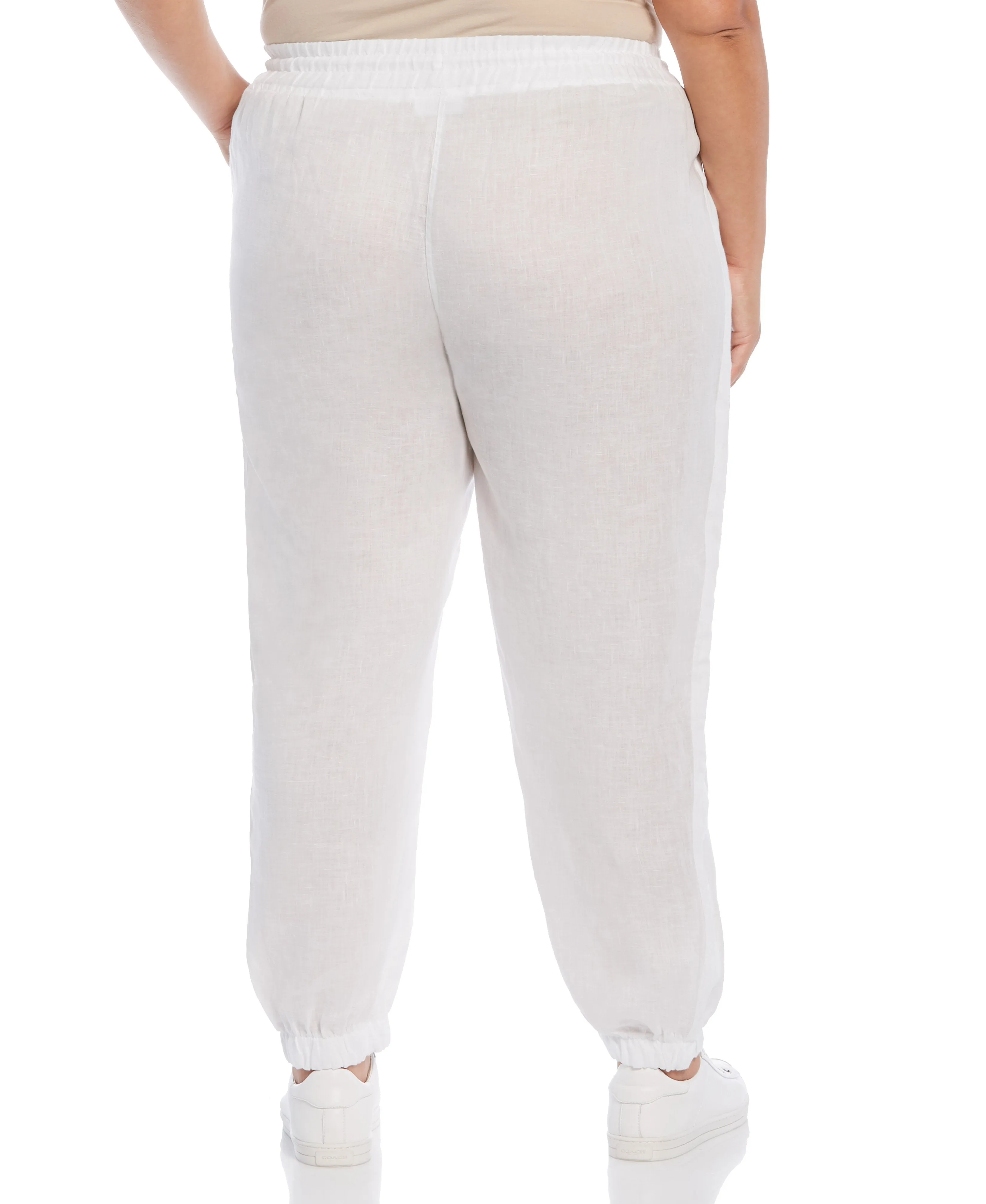 Plus Size Linen Drawstring Jogger