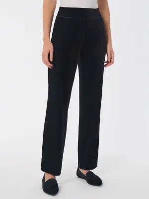 Pull-On Velour Straight Leg Pants