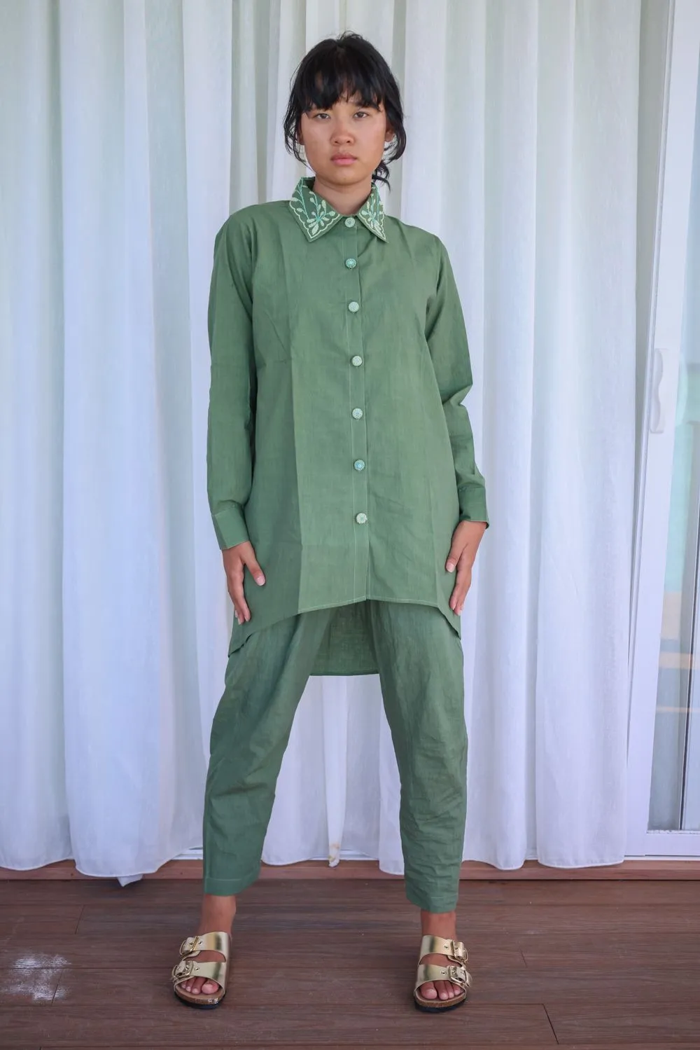 Recycled Green cotton Pants