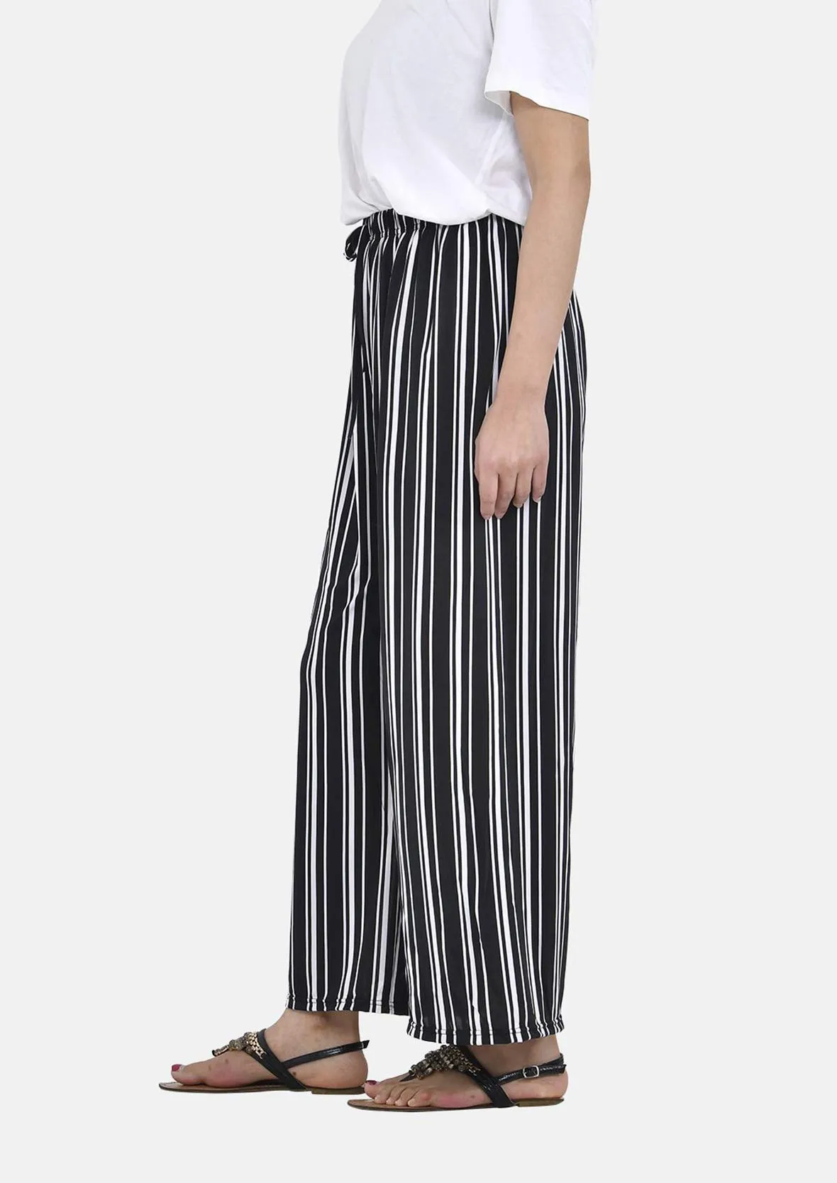 Relaxed Fit Printed Wide Leg Trousers