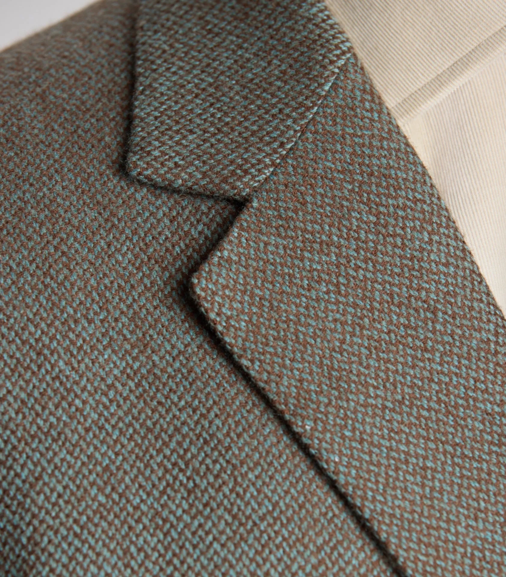 Sea Green/Amber Cashmere Broken Twill Single Breasted Jacket