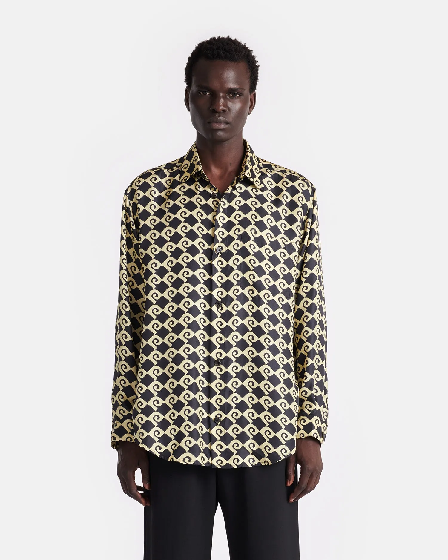 Sebas - Printed Silk-Twill Shirt - Diamond Check