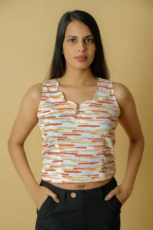 Sleeveless White Women's Crop Top