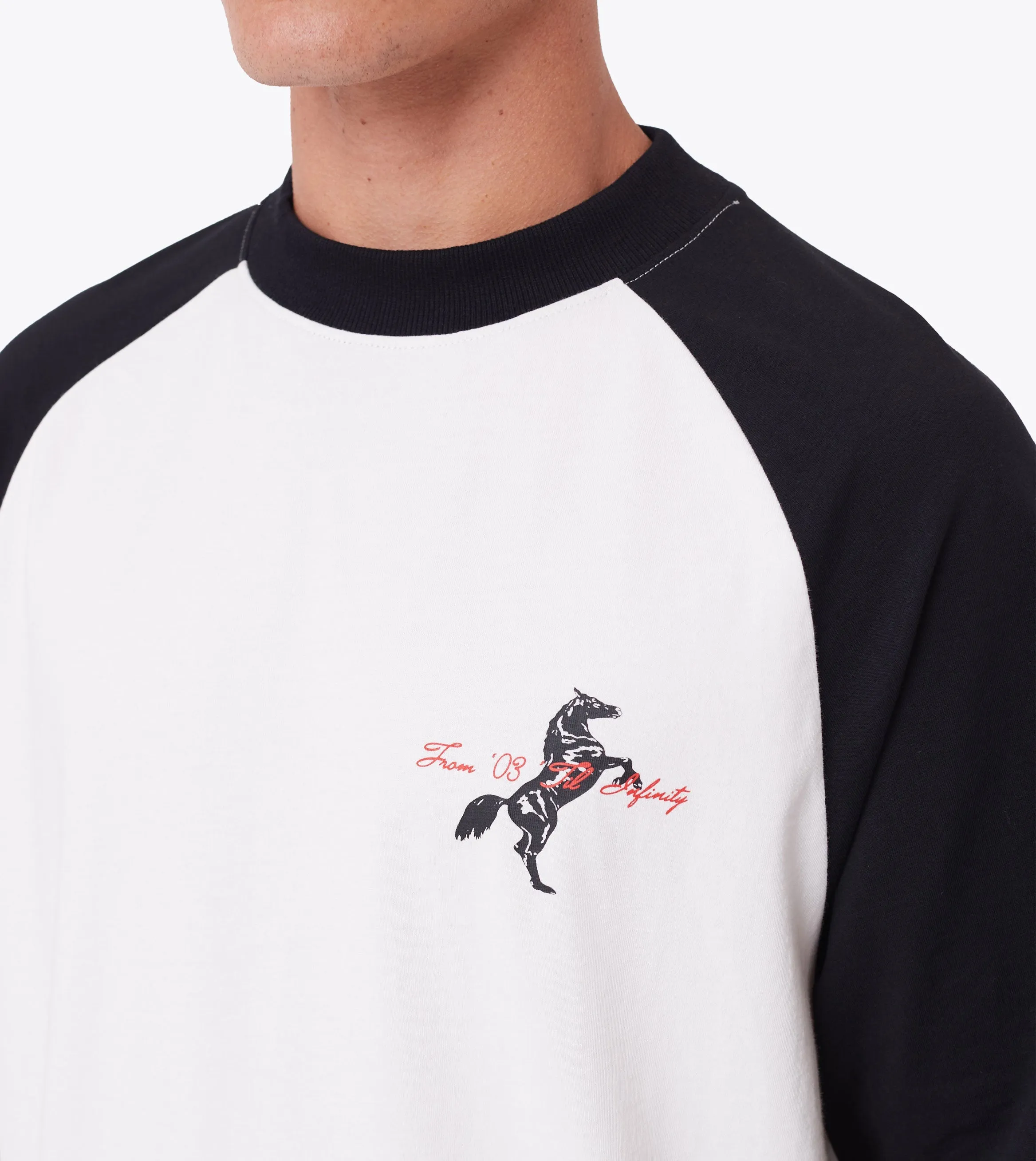 Steed Raglan Lounge Tee Vintage White/Black