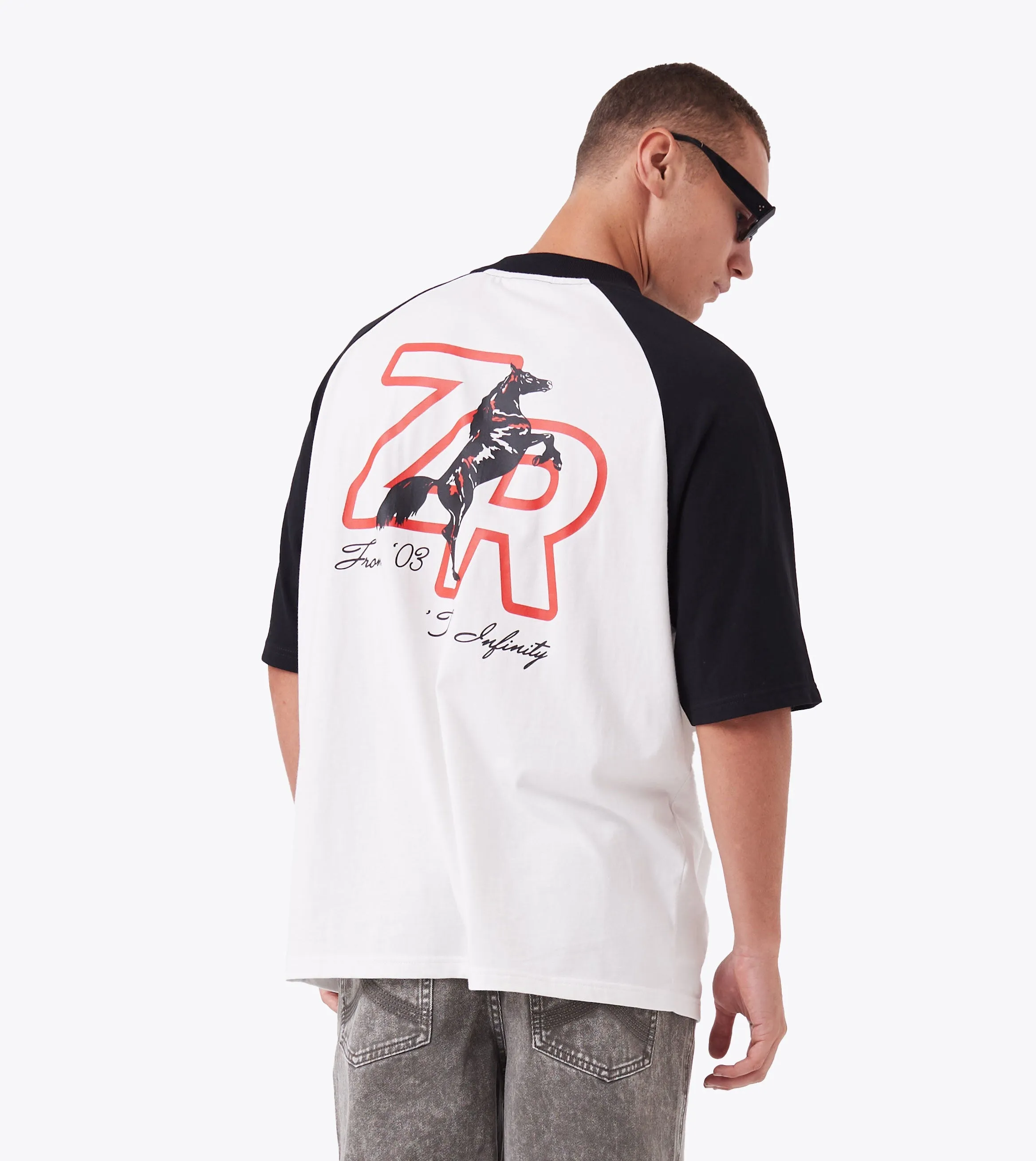 Steed Raglan Lounge Tee Vintage White/Black