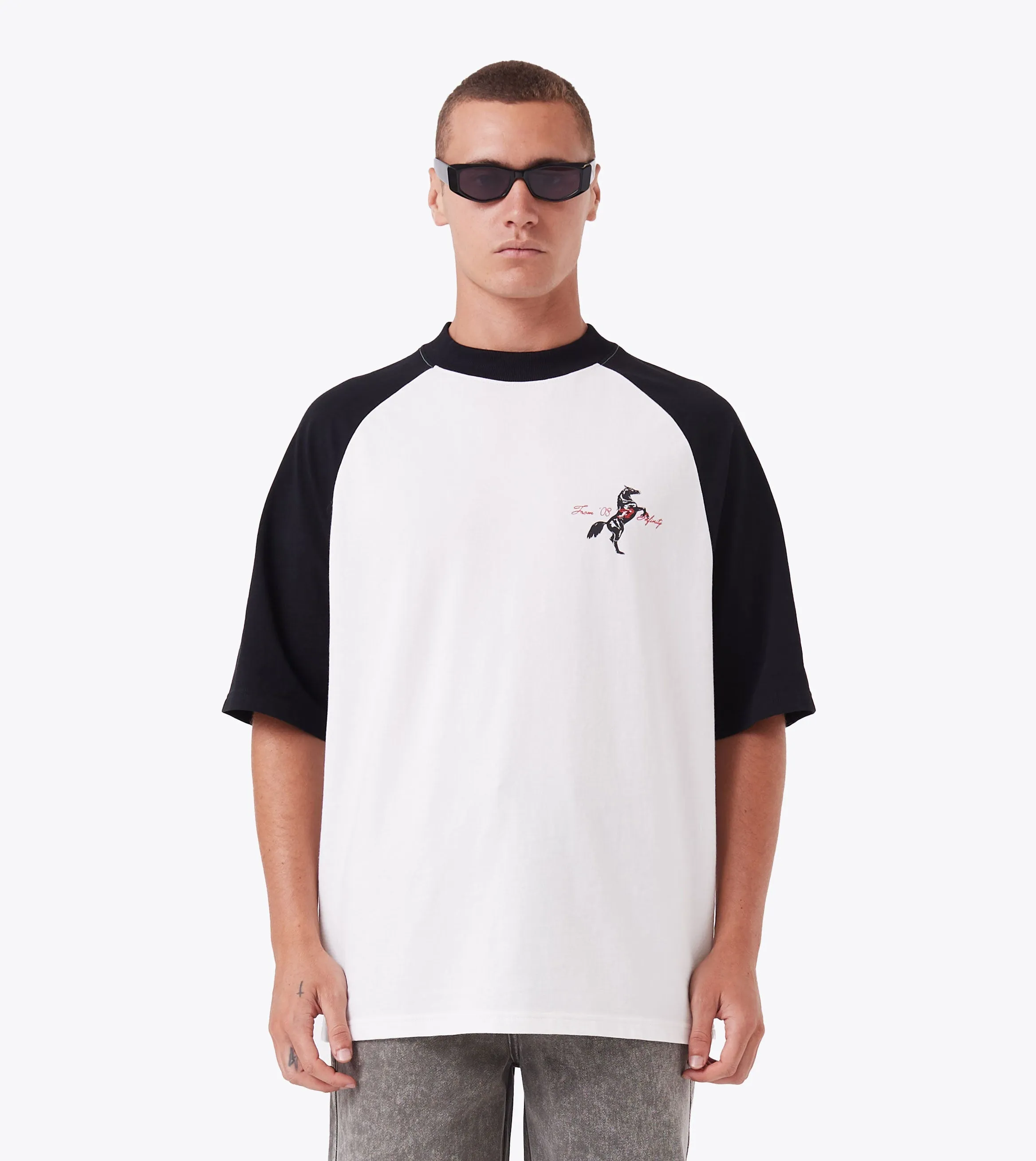 Steed Raglan Lounge Tee Vintage White/Black