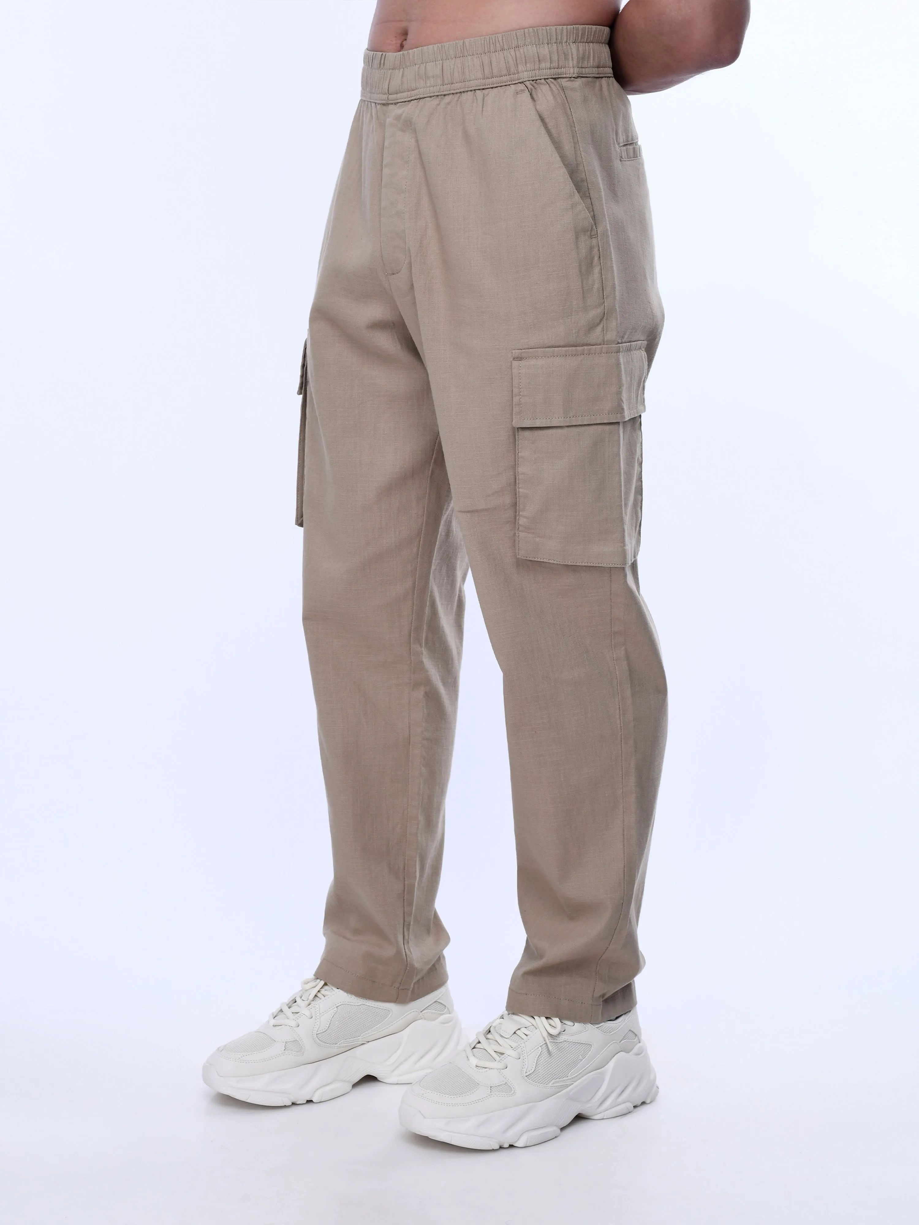 Textured Relaxed Flexiwaist Khaki Cargo