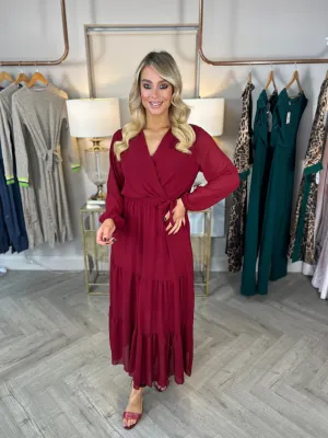 Wine Saffy Dress