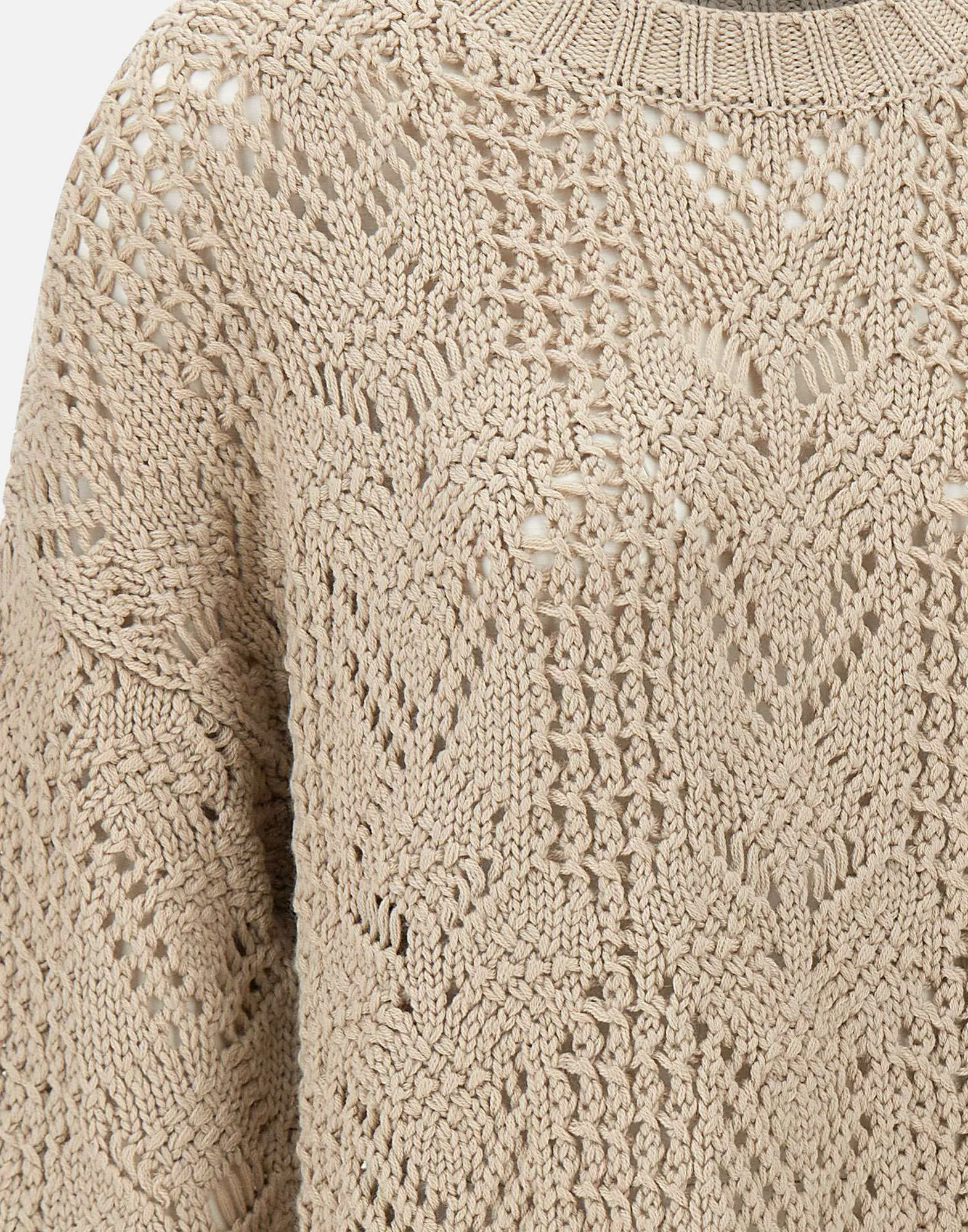 Wool Blend Oatmeal Beige Sweater